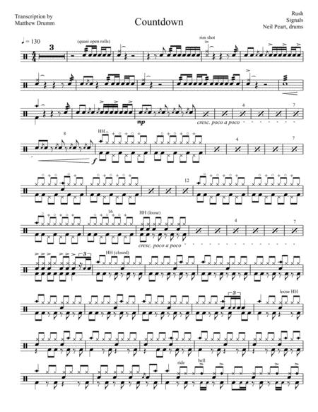 Rush Countdown Sheet Music