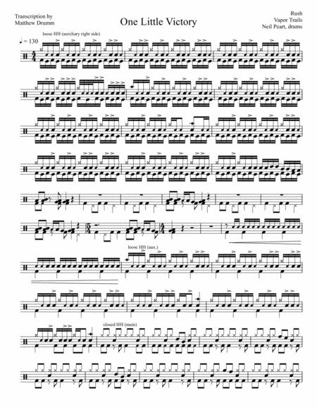 Rush One Little Victory Sheet Music