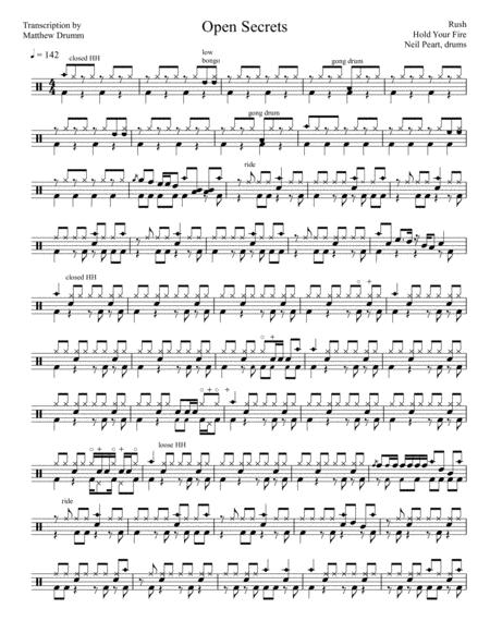 Rush Open Secrets Sheet Music