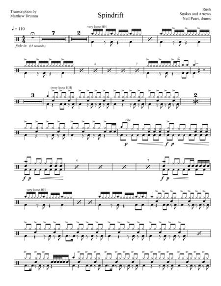 Free Sheet Music Rush Spindrift