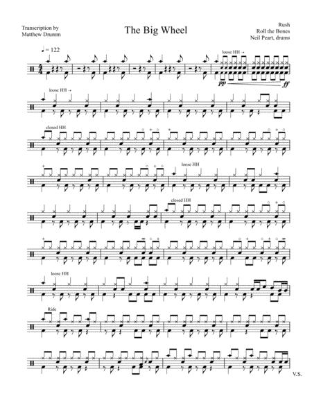 Free Sheet Music Rush The Big Wheel