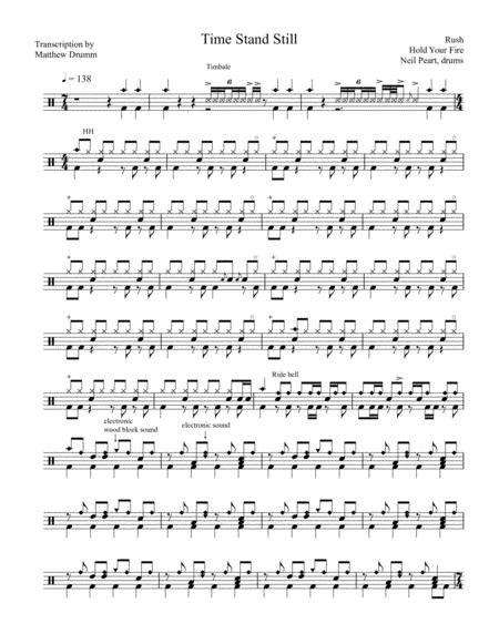 Free Sheet Music Rush Time Stand Still