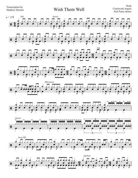 Rush Wish Them Well Sheet Music