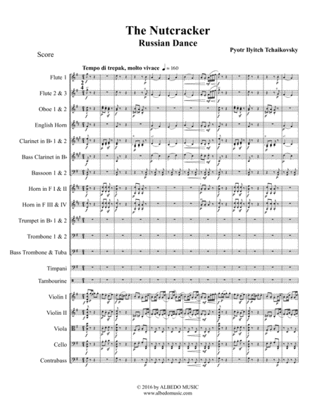 Free Sheet Music Russian Dance Trepak From The Nutcracker For Full Orchestra