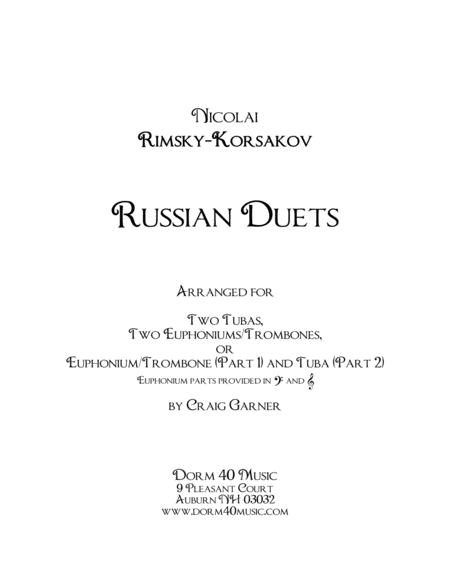 Free Sheet Music Russian Duets For Low Brass
