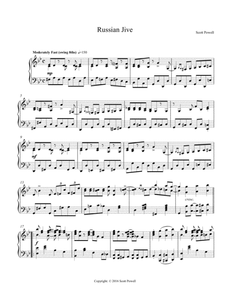 Free Sheet Music Russian Jive