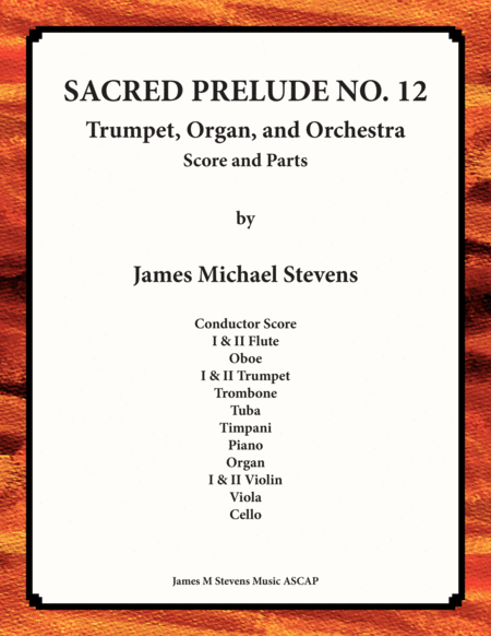 Sacred Prelude No 12 For Trumpet Organ And Orchestra Sheet Music