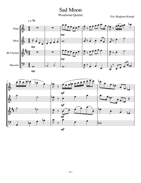 Free Sheet Music Sad Moon