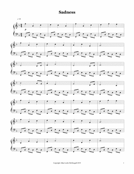 Sadness Sheet Music