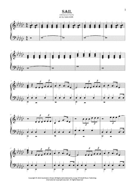 Free Sheet Music Sail By Awolnation For Piano Solo Full Version In Original Key
