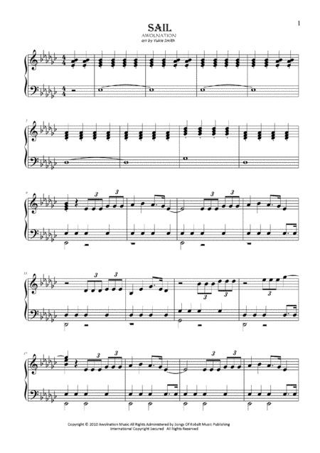 Sail By Awolnation For Piano Solo Full Version In Original Key Sheet Music