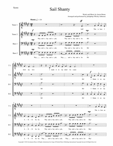 Free Sheet Music Sail Shanty