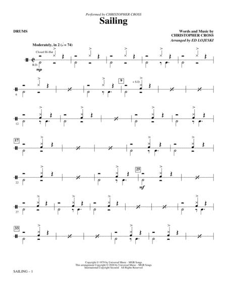 Sailing Arr Ed Lojeski Drums Sheet Music