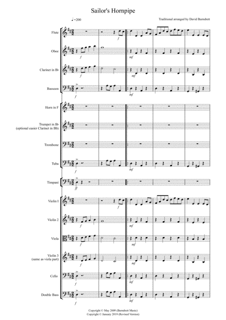 Sailors Hornpipe For School Orchestra Sheet Music