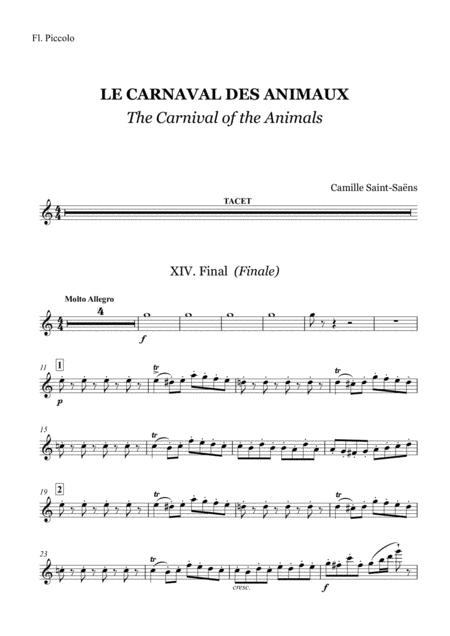 Free Sheet Music Saint Saens The Carnival Of The Animals Parts