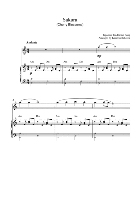 Free Sheet Music Sakura Cherry Blossoms