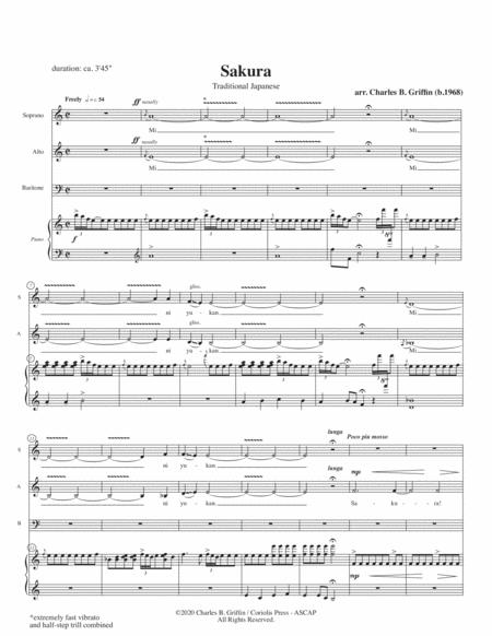 Free Sheet Music Sakura Sab Piano Traditional Japanese