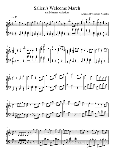 Salieris Welcome March Sheet Music