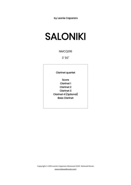 Free Sheet Music Saloniki Clarinet Quartet