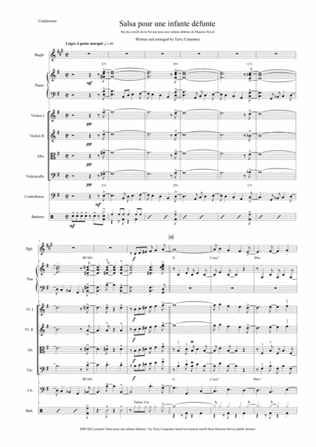 Salsa Pour Une Infante Defunte Based On Musical Motifs From Maurice Ravel Sheet Music