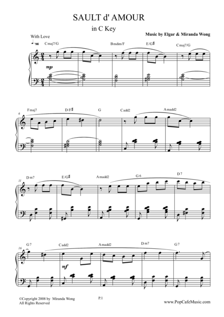 Salut D Amour Loves Greeting In C Key Lovely Version Sheet Music