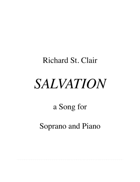 Salvation A Buddhist Song For Soprano And Piano Sheet Music