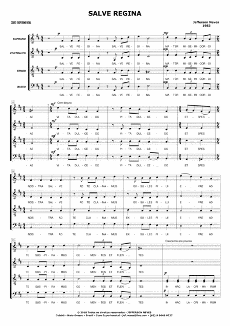 Free Sheet Music Salve Regina Satb