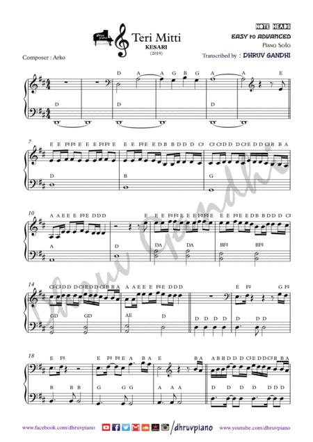 Samjhawan Piano Arrangement Easy To Advanced Sheet Music