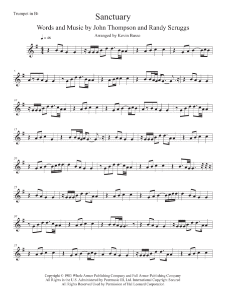 Free Sheet Music Sanctuary Trumpet