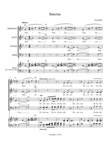Free Sheet Music Sanctus 2017 Choral Contest Entry