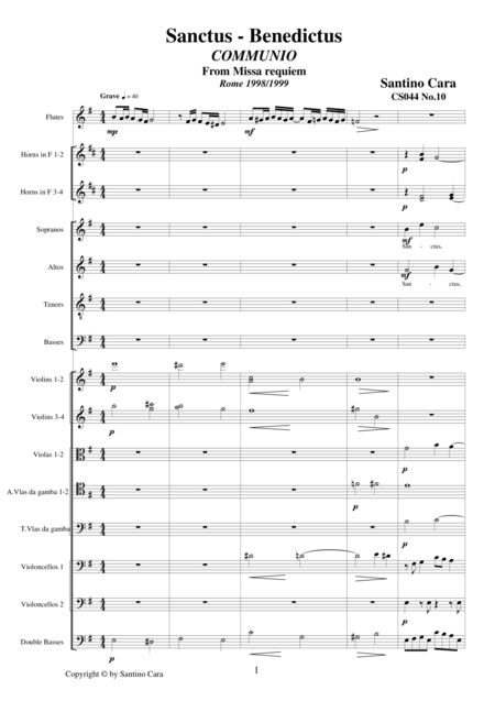 Sanctus Benedictus Communio Sequences No 10 Of The Missa Requiem Cs044 Sheet Music