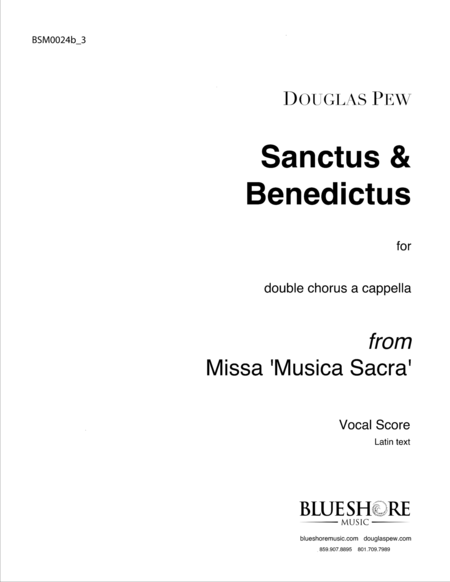 Sanctus Benedictus Double Chorus A Cappella Sheet Music