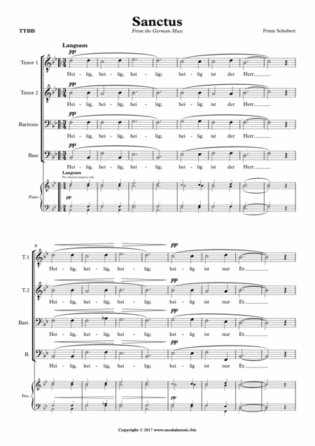 Free Sheet Music Sanctus Ttbb