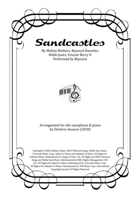 Free Sheet Music Sandcastles Alto Saxophone Piano Arrangement