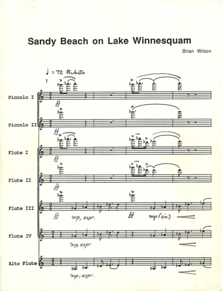 Sandy Beach On Lake Winnesquan Sheet Music