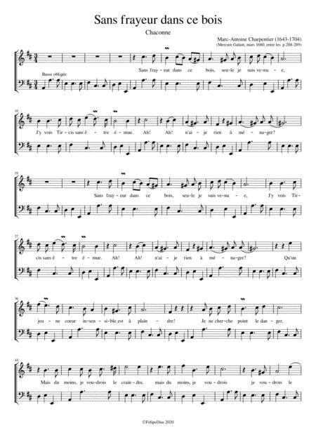 Free Sheet Music Sans Frayeur Dans Ce Bois