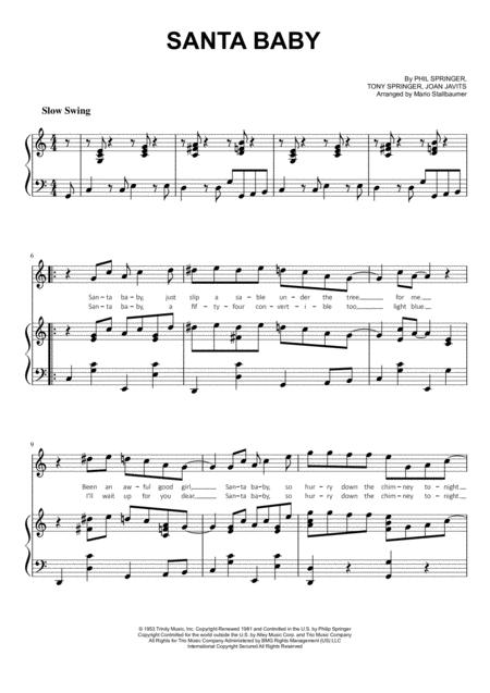 Free Sheet Music Santa Baby In C Major