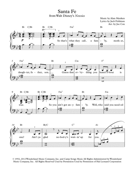 Santa Fe Sheet Music