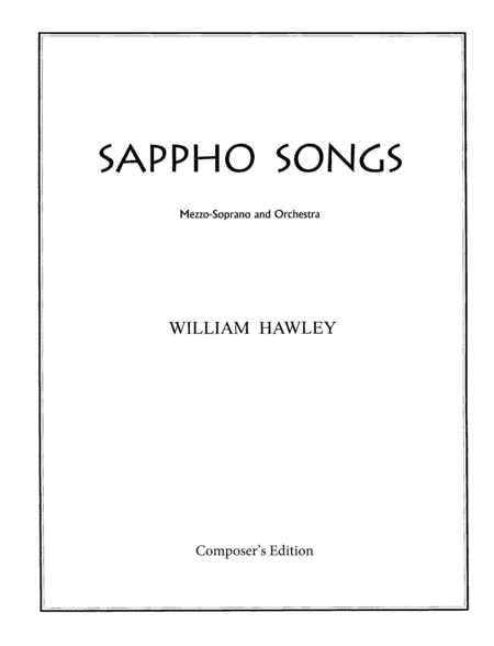 Sappho Songs Mezzo Soprano And Orchestra Sheet Music