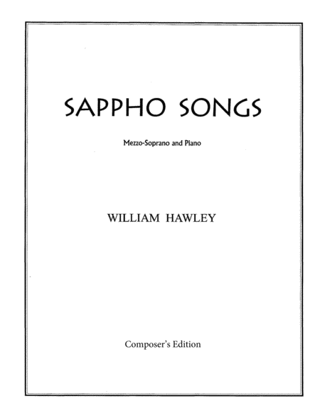 Sappho Songs Mezzo Soprano And Piano Sheet Music