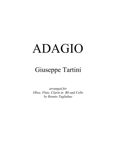 Sarabanda Iii G Tartini Arr For Oboe Flute Clarin In Bb And Cello With Separate Parts Sheet Music