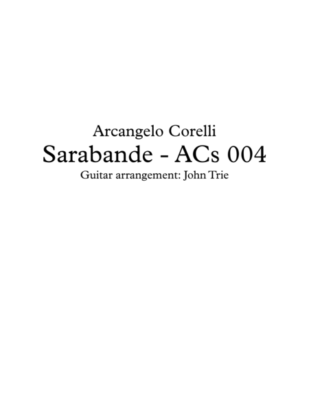 Free Sheet Music Sarabande Acs004 Tab