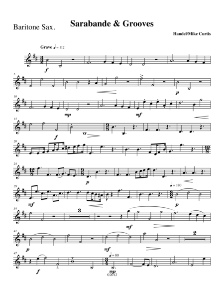 Sarabande And Grooves For Sax Quartet Sheet Music