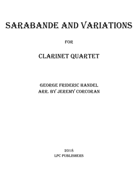 Free Sheet Music Sarabande And Variations For Clarinet Quartet