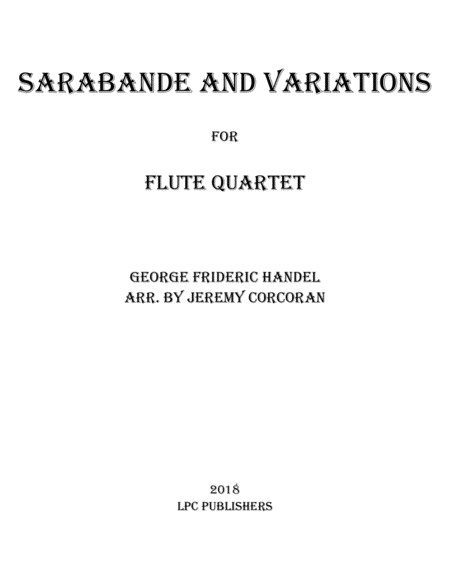 Free Sheet Music Sarabande And Variations For Flute Quartet