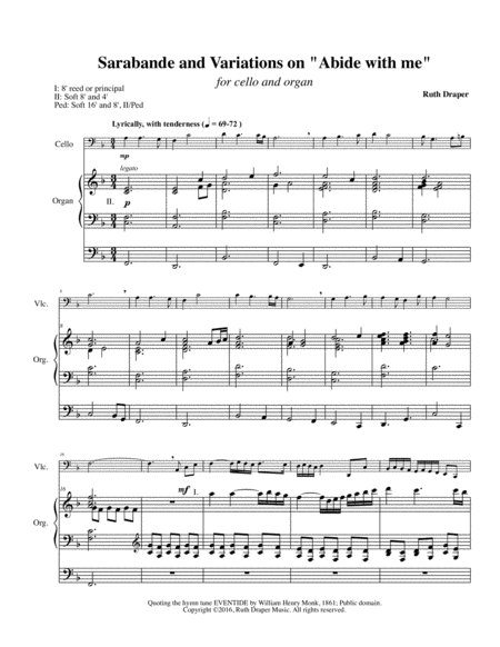 Sarabande And Variations On Abide With Me Sheet Music