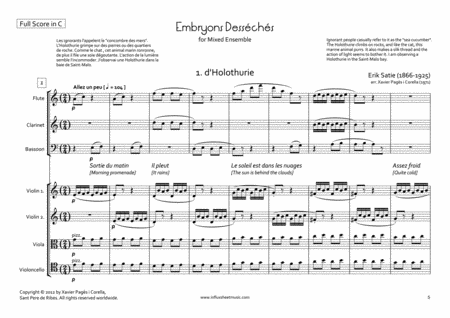 Free Sheet Music Satie Embryons Desschs Arr For Mixed Ensemble Full Score