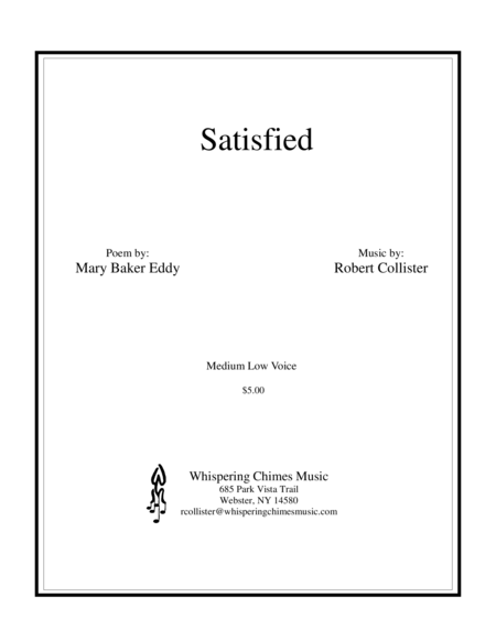 Satisfied Medium Low Voice Sheet Music