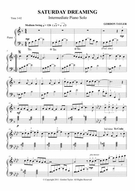 Saturday Dreaming Sheet Music