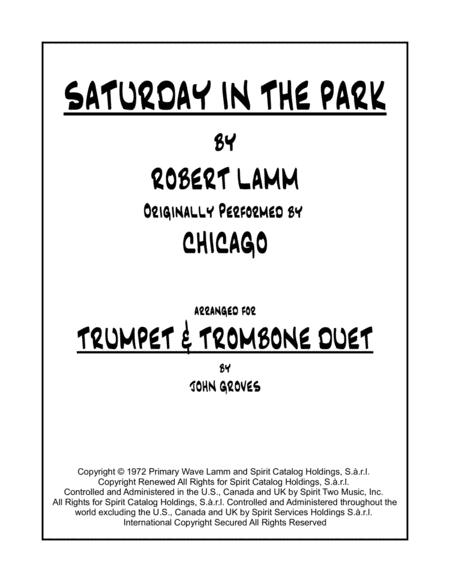 Saturday In The Park Trumpet Trombone Duet Sheet Music